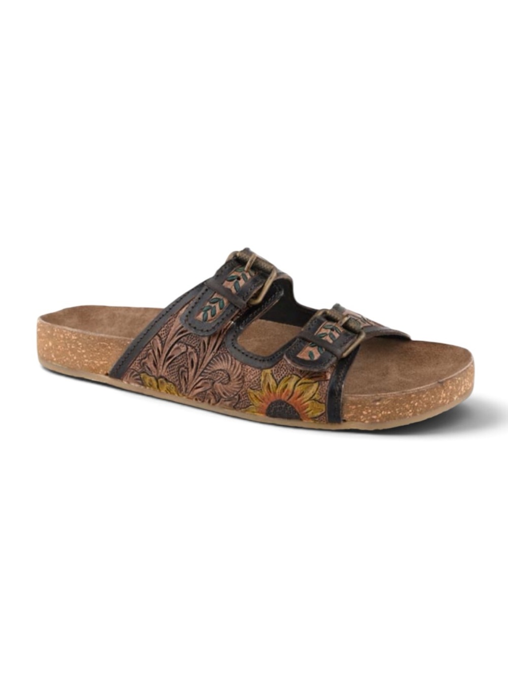 🌟NIB🌟 Roper Desiree Double Buckle Tooled Leather Floral Design Sandal